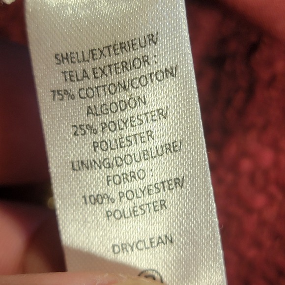 LOFT Textured Tweed Mini Skirt Burgundy Cotton Blend Double Zip Feature Size 2 - Picture 3 of 7